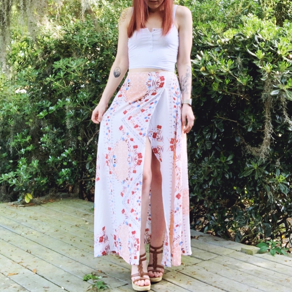 Boho Patterned Maxi Skirt